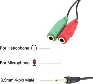 Adapter Headset converter Dual to Single, 3.5 mm, 15 cm, Ewent
