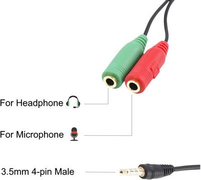 Adapter Headset converter Dual to Single, 3.5 mm, 15 cm, Ewent