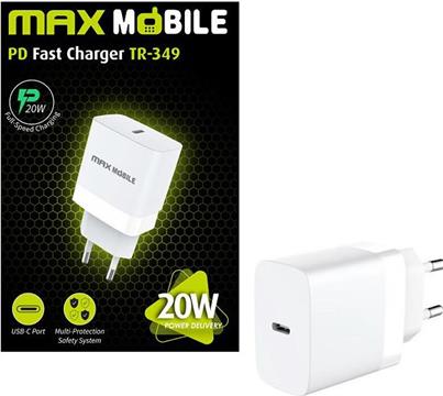 MAXMOBILE KUĆNI PUNJAČ PD QC 3.0 TYPE C, TR-349 20W