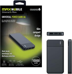 MAXMOBILE POWER BANK BOX Q6 10000mAh DUAL USB crni