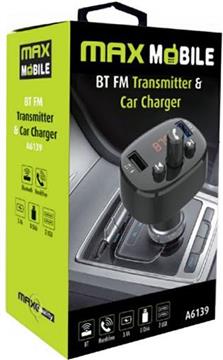 MAXMOBILE FM transmitter i Auto punjač A6139 2XUSB,3.4A