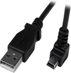 Down Angle Mini USB Cable - 2m - Black - USB A to Mini USB B - USB to Mini USB Cable - Mini USB Charger - USB A to Mini B (USBAMB2MD) - USB cable - 2 m