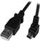 Down Angle Mini USB Cable - 2m - Black - USB A to Mini USB B