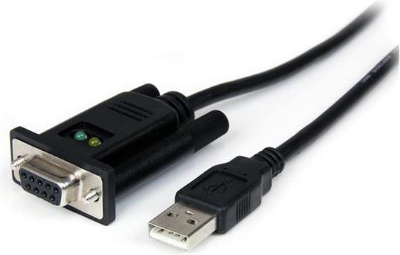 StarTech.com USB to Serial RS232 Adapter - DB9 Serial DCE Adapter Cable with FTDI - Null Modem - USB 1.1 / 2.0 - Bus-Powered (ICUSB232FTN) - serial adapter - USB 2.0 - RS-232