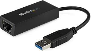 StarTech.com USB to Ethernet Adapter, USB 3.0 to 10/100/1000 Gigabit Ethernet LAN Converter for Laptops, 1ft (30cm) Attached Cable, USB to RJ45 Adapter, USB NIC Adapter, Ethernet Dongle - USB Network 