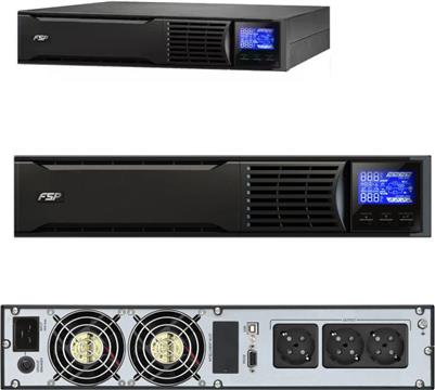 Fortron Source Champ Rack 3000VA/2700W, On-line double conversion, USB, RS-232, 3×Schuko, 6×9Ah, 3.5min autonomija, LCD