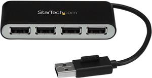 4 Port USB 2.0 Hub - USB Bus Powered - Portable Multi Port USB 2.0 Splitter and Expander Hub - Small Travel USB Hub (ST4200MINI2) - hub - 4 ports