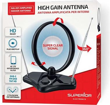 SUPERIOR TV sobna antena s pojačalom NAI-001