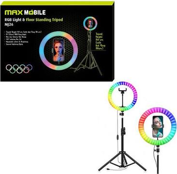 MAXMOBILE DRŽAČ SELFIE RGB LED RING TRIPOD MJ26 10"