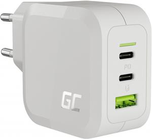 Green Cell 2x USB-C 1x USB-A 65W GaN biała