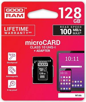 GOODRAM 128GB microSDXC class 10 UHS I + adapter