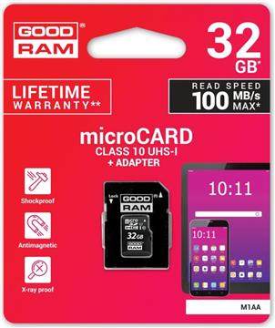 GOODRAM 32GB microSDHC class 10 UHS I + adapter