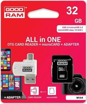 GOODRAM 32GB microSDHC class 10 UHS I + adapter + czytnik