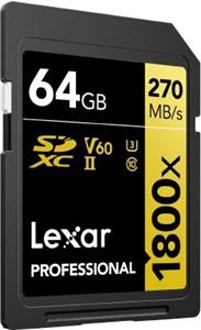 Lexar SDXC 64GB Professional 1800x UHS-II U3 ( 180/270 MB/s )