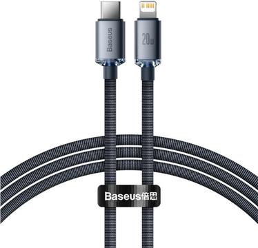 Kabel USB-C do Lightning Baseus Crystal Shine, 20W, PD, 2m (crna)
