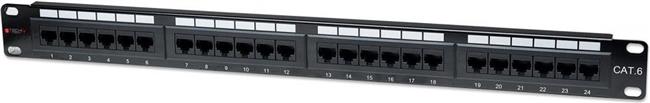 Techly 022892 Patch panel UTP Cat5e 1U 24-port, crna