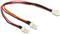 Intern Delock Lüfter Y Kabel 3 Pin Buchse > 2 x Molex 3 Pin Stecker 22cm