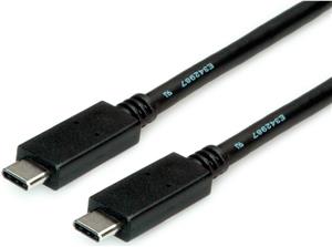 Roline USB-C na USB-C Gen2 kabel (M/M), PD, 20V/5A, 1.0m, crni