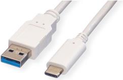 Roline VALUE USB 3.2 Gen 1 kabel, A-C, M/M, 3.0m, bijeli