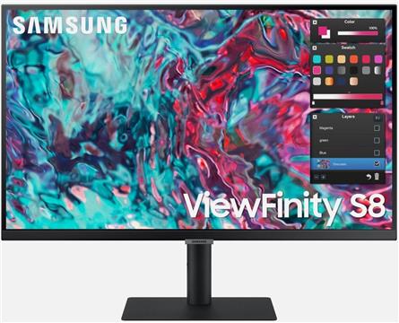 68,6cm/27'' (3840x2160) Samsung ViewFinity S8 S27B800TGU 16:9 5ms IPS HDMI 2xThunderbolt4 VESA Pivot 4K Black