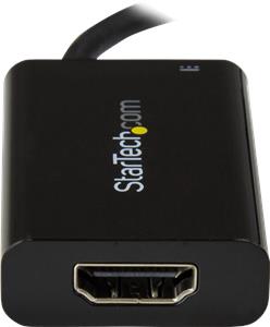 StarTech.com USB C to HDMI 2.0 Adapter 4K 60Hz with 60W Power Delivery Pass-Through Charging - USB Type-C to HDMI Video Converter - Black - external video adapter - black