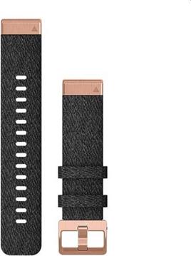 Zamjenski remen za Garmin fenix 6S - Heathered Black Nylon (RoseGold kopča)