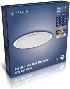Asalite LED ceiling lamp LINDA 36W 4000K 3240 lumens round star/glitter effect