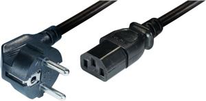 Transmedia Power Cable Schuko angled - IEC C13, 5m