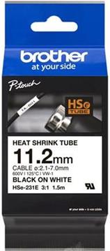 Brother Heat Shrink Tubing P-Touch HSe-231E - 1.12 cm x 1.5 m - Black on White
