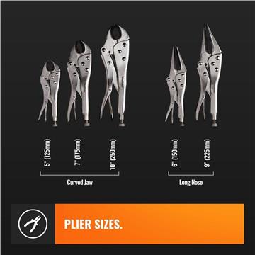 VonHaus 5 Piece Locking Pliers Set