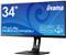 34''/86,4cm (3440x1440) Iiyama 34W LCD Business UWQHD IPS 21:9 4ms HDMI DisplayPort USB 3.0 Height Adj. Stand Speaker