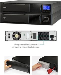 FSP Fortron Eufo 2K Line-interactive UPS Rack/Tower 2000VA 1800W 8xIEC 4x12V/9Ah Batterie