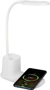 Svjetiljka stolna LED BLOW, bežični punjač za mobitel s čašicom za olovke i sl., 10W, bijeli