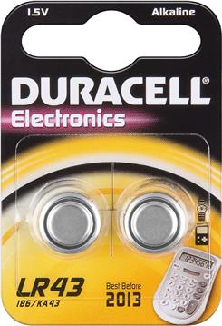 Baterija alkalna LR43 - 2 komada (AG12, LR1142, V12GA, 1176A),Duracell