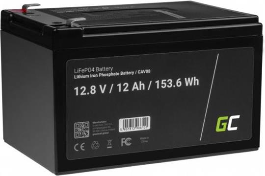 Green Cell LiFePO4 12V 12.8V 12Ah