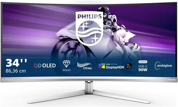 Philips 34", 34M2C8600, QD-OLED, 170Hz, HDMI, DP