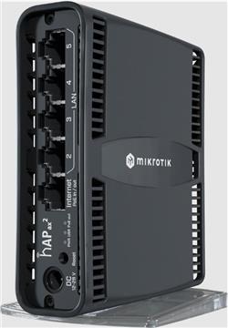 Mikrotik hAP ax2, Wi-Fi 6, C52iG-5HaxD2HaxD-TC, Quad-Core 864MHz CPU, 1GB RAM, 5×Gbit LAN (1×Gbit LAN PoE OUT), 2.4GHz/5GHz 802.11ax, Dual Chain wireless, RouterOS L4, desktop/tower kućište, PSU