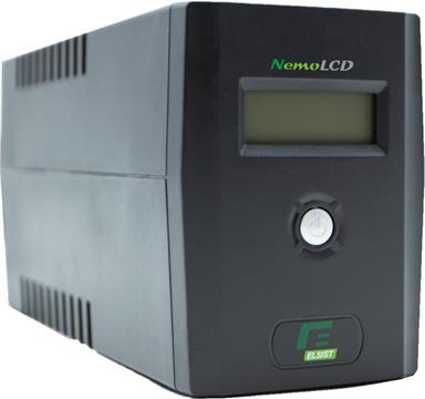 Elsist UPS NemoLCD65 650VA/240W, Line-Interactive, USB, RJ11/RJ45, 2×Schuko, 1×4,5Ah, 10min. autonomija