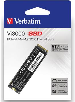 Verbatim Vi3000 512GB SSD M.2 NVMe PCIe Gen3x4, R/W: 3300/2500MB/s