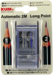Šiljilo metalno 4rupe-za olovke i 2mm tehničke Automatic AS2M KUM.1053122 plavo/prozirno blister