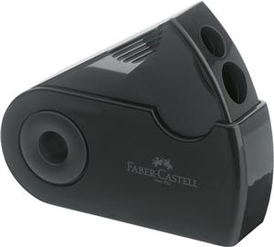 Šiljilo pvc s pvc kutijom 2rupe Sleeve Twin Faber-Castell 182700 crno