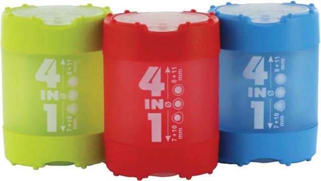 Šiljilo pvc s pvc kutijom 4rupe 4in1 K4 KUM.1028321 sortirano