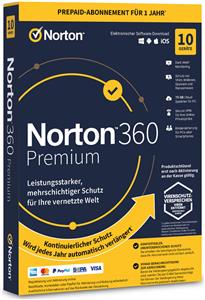 Norton 360 Premium 75 GB Cloud Storage - Box Pack - 10 Devices - 1 Year - German