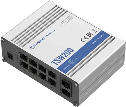 Teltonika TSW200 Industrial GSwitch 8x PoE+ (240W) 2x SFP