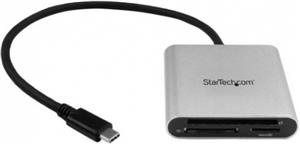StarTech.com USB 3.0 Flash Memory Multi-Card Reader/Writer with USB-C - SD microSD and CompactFlash Card Reader w/ Integrated USB-C Cable (FCREADU3C) - card reader - USB 3.0