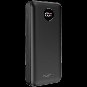 CANYON PB-2002 Power bank 20000mAh Li-poly battery, Input Type-C 5V3A,9V2A,18W , Output Type-C:5V3A,9V2.2A,12V1.5A,20W, Output USBA1/USBA2:5V3A,5V/4.5A,4.5V/5A,9V2A,12V1.5A,22.5W147.5*69*28.6mm, 0.4