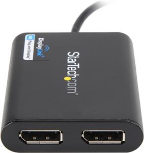 StarTech.com USB 3.0 to Dual DisplayPort Adapter 4K 60Hz, DisplayLink Certified, Video Converter with External Graphics Card - Mac & PC (USB32DP24K60) - DisplayPort adapter - USB Type A to DisplayPort