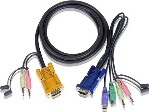 ATEN PS/2 KVM Cable 2L-5303P - KVM/KVM - 3 m - with 3-in-1 SPHD and Audio