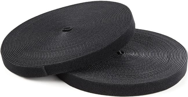 StarTech.com 100ft. Hook and Loop Roll - Cut-to-Size Reusable Cable Ties - Bulk Industrial Wire Fastener Tape - Adjustable Fabric Wraps - Black (HKLP100) - cable tie roll