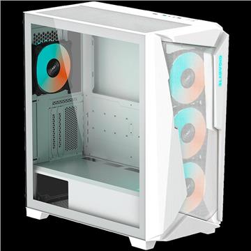 GIGABYTE C301 GLASS Midi Tower, E-ATX, USB 3.1 Gen2 Type-C x1, USB 3.0 x2, Audio In & Out, LED Switch, 4x 120mm ARGB fans, Tempered Glass, White